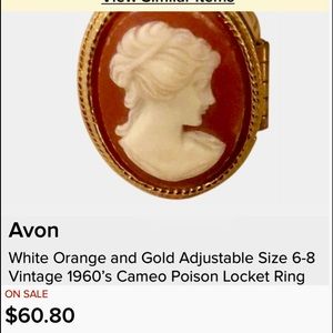 Vintage Cameo Poison Ring by Avon, circa 1960, NWWT